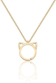 img 4 attached to 🐱 WUSUANED Simple Purrfection: Cat Ears Pendant Necklace for Feline Fanatics