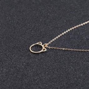 img 1 attached to 🐱 WUSUANED Simple Purrfection: Cat Ears Pendant Necklace for Feline Fanatics