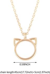 img 3 attached to 🐱 WUSUANED Simple Purrfection: Cat Ears Pendant Necklace for Feline Fanatics