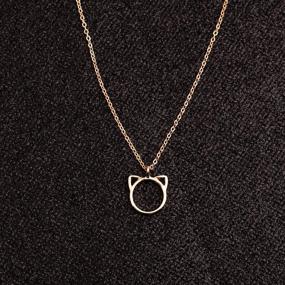 img 2 attached to 🐱 WUSUANED Simple Purrfection: Cat Ears Pendant Necklace for Feline Fanatics