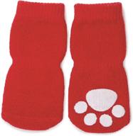 🧦 fashion pet lookin good solid slipper socks for dogs in stylish red - small breed luxury логотип