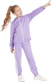 img 3 attached to 👕 Boyoo Girls 2PCS Tracksuit: Stylish Hooded Zip-up Sweatshirt and Jogger Pant Outfits for 5-13 Years