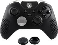 🎮 extremerate soft anti-slip silicone controller cover skins thumb grips caps protective case for xbox one elite, black - enhanced gaming experience logo