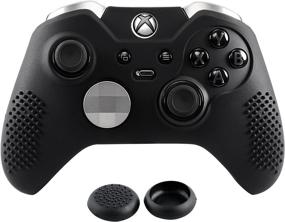 img 4 attached to 🎮 eXtremeRate Soft Anti-Slip Silicone Controller Cover Skins Thumb Grips Caps Protective Case for Xbox One Elite, Black - Enhanced Gaming Experience