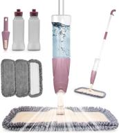 🌹 rose-600ml spray mop: refillable bottles, washable pads, 360° spin microfiber for hardwood floors logo