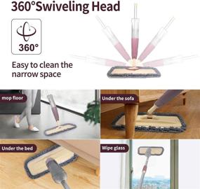 img 1 attached to 🌹 Rose-600ML Spray Mop: Refillable Bottles, Washable Pads, 360° Spin Microfiber for Hardwood Floors