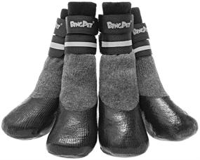 img 4 attached to BINGPET Non-Slip Dog Socks, Waterproof Paw Protectors with Reflective Straps for Indoor & Outdoor Use, Set of 4