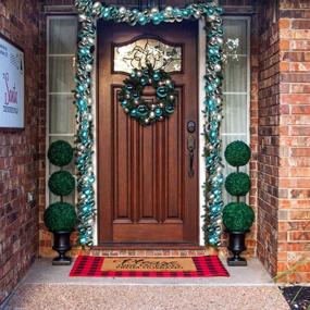 img 3 attached to 🎄 Shatterproof Christmas Ball Garland Ornaments - 6ft Xmas Hanging Balls Decor for Indoor Outdoor Home, Mantel, Tree - Lake Blue & Silver - Ideal for Holiday Parties, Weddings