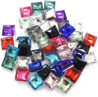 linpeng 10x10mm faceted square acrylic gems in 💎 assorted colors - pack of approx. 50 pcs - q logo