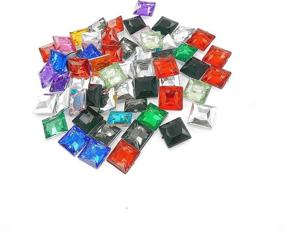 img 2 attached to Linpeng 10x10MM Faceted Square Acrylic Gems in 💎 Assorted Colors - Pack of Approx. 50 Pcs - Q