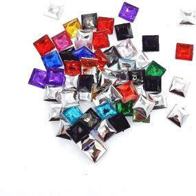 img 3 attached to Linpeng 10x10MM Faceted Square Acrylic Gems in 💎 Assorted Colors - Pack of Approx. 50 Pcs - Q