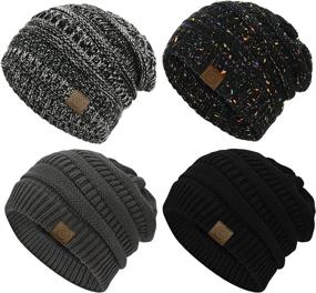 img 4 attached to 🎩 Womens Winter Hat: American Trends Beanie for Warm & Stylish Beanies, Slouchy Knit Skull Cap for Women - Unisex