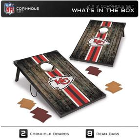 img 3 attached to 🏈 Wild Sports 2' x 3' NFL Pro Football MDF Wood Deluxe Cornhole Set with 8 Bean Bags - Ideal for Tailgate, Outdoor, Backyard Fun