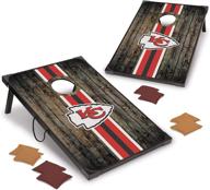 🏈 wild sports 2' x 3' nfl pro football mdf wood deluxe cornhole set with 8 bean bags - ideal for tailgate, outdoor, backyard fun логотип