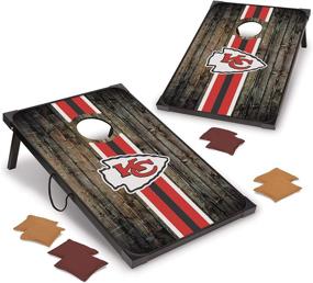 img 4 attached to 🏈 Wild Sports 2' x 3' NFL Pro Football MDF Wood Deluxe Cornhole Set with 8 Bean Bags - Ideal for Tailgate, Outdoor, Backyard Fun