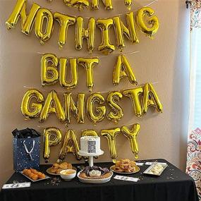 img 1 attached to 🎉 Gold Gangsta Party Letter Balloon Banner for 90s Disco Themed Parties - Hip Hop & Gangster Birthday Decorations, 90s Balloons & Supplies