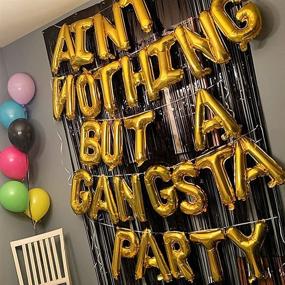 img 2 attached to 🎉 Gold Gangsta Party Letter Balloon Banner for 90s Disco Themed Parties - Hip Hop & Gangster Birthday Decorations, 90s Balloons & Supplies