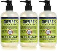 жидкое мыло для рук mrs. meyer's clean day - безжалостно красивая и биоразлагаемая формула для мытья - аромат лимона вербена - 12,5 унций (набор из 3 штук) logo