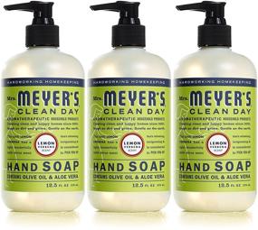 img 4 attached to Жидкое мыло для рук Mrs. Meyer's Clean Day - безжалостно красивая и биоразлагаемая формула для мытья - аромат лимона вербена - 12,5 унций (набор из 3 штук)