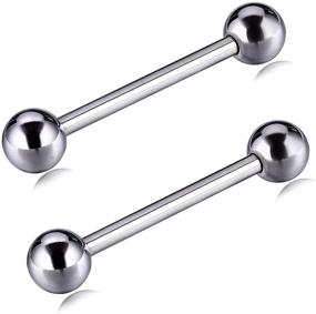 img 3 attached to 👅 GAGABODY 14G 16G G23 Solid Titanium Shield Barbell: Internally Threaded Tongue Piercing in Silver - Superior Quality and Style