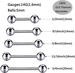 img 1 attached to 👅 GAGABODY 14G 16G G23 Solid Titanium Shield Barbell: Internally Threaded Tongue Piercing in Silver - Superior Quality and Style