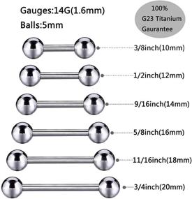 img 2 attached to 👅 GAGABODY 14G 16G G23 Solid Titanium Shield Barbell: Internally Threaded Tongue Piercing in Silver - Superior Quality and Style