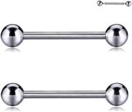 👅 gagabody 14g 16g g23 solid titanium shield barbell: internally threaded tongue piercing in silver - superior quality and style logo