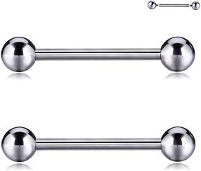 img 4 attached to 👅 GAGABODY 14G 16G G23 Solid Titanium Shield Barbell: Internally Threaded Tongue Piercing in Silver - Superior Quality and Style