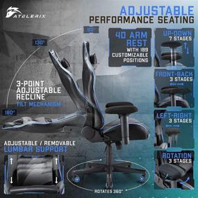 img 1 attached to 🎮 Atelerix Ventris Gaming Chair: PU Leather, Fabric, and Extra-Wide Options for Office or Computer Use - Tilting, Ergonomic, and Swivel Game Chair with 4D Covered Armrests, Headrest, and Lumbar Support