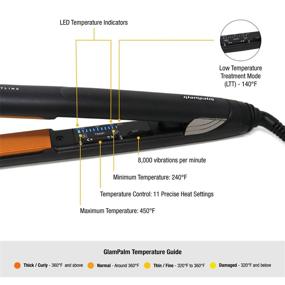 img 1 attached to 💇 GlamPalm Pro Ceramic 1-дюймовый утюжок для волос для профессионального использования.