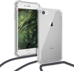 img 1 attached to Kwmobile Crossbody Case Compatible With Apple IPhone 7/8 / SE (2020) - Case Clear TPU Phone Cover W/Lanyard Cord Strap - Transparent/Anthracite/Black