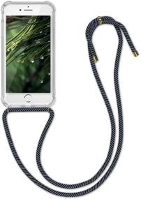 img 4 attached to Kwmobile Crossbody Case Compatible With Apple IPhone 7/8 / SE (2020) - Case Clear TPU Phone Cover W/Lanyard Cord Strap - Transparent/Anthracite/Black