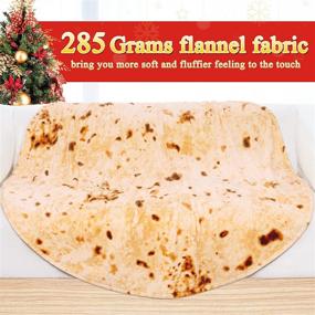 img 1 attached to 🌯 Jorbest Burritos Blanket - Double Sided Funny Tortilla Throw Blanket for Adults and Kids - Novelty Gift for Teens - Soft Flannel Taco Blanket - 60 inches - Light Yellow - 285 GSM