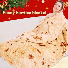 img 3 attached to 🌯 Jorbest Burritos Blanket - Double Sided Funny Tortilla Throw Blanket for Adults and Kids - Novelty Gift for Teens - Soft Flannel Taco Blanket - 60 inches - Light Yellow - 285 GSM