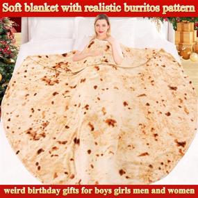 img 2 attached to 🌯 Jorbest Burritos Blanket - Double Sided Funny Tortilla Throw Blanket for Adults and Kids - Novelty Gift for Teens - Soft Flannel Taco Blanket - 60 inches - Light Yellow - 285 GSM