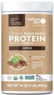 🌿 nature zen organic rice protein powder - белок из риса на растительной основе, без глютена и сахара, без сои или арахиса - кофейный вкус, 16 унций логотип