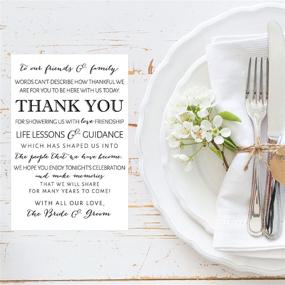 img 3 attached to 🎉 Deluxe Wedding Thank You Package: 50 Place Cards, Rehearsal Dinner Table Sign, Menu Setting Notes & More!