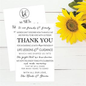 img 2 attached to 🎉 Deluxe Wedding Thank You Package: 50 Place Cards, Rehearsal Dinner Table Sign, Menu Setting Notes & More!