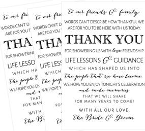 img 4 attached to 🎉 Deluxe Wedding Thank You Package: 50 Place Cards, Rehearsal Dinner Table Sign, Menu Setting Notes & More!