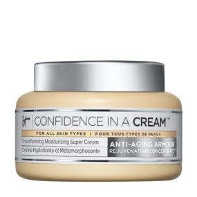 img 4 attached to 💧 IT Cosmetics Confidence in a Cream - Продвинутый антивозрастной увлажняющий крем для лица - Минимизирует морщины и поры, улучшает яркость кожи - Обогащен гиалуроновой кислотой и коллагеном - 4.0 жидк. унц.