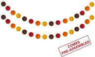 🍁 festive fall thanksgiving felt ball garlands - party supplies & decorations for thanksgiving - fall thanksgiving pom pom garlands for versatile use - ideal for home, office, school & outdoor décor - 32 balls (35mm) logo