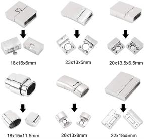 img 3 attached to 🔒 PH PandaHall Magnetic Clasps Converter - 6 Sizes Alloy Clasp and Closure for Leather Bracelet Jewelry Making with Flat Magnetic End