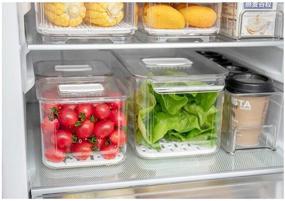 img 2 attached to 🍎 FreshWorks Produce Saver - Stackable Fridge Food Storage Containers, Set of 6 with Removable Drain Tray for Kitchen Organization and Freshness