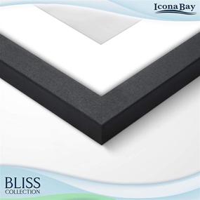 img 1 attached to 🖼️ Modern Style Wood Composite 8x10 Black Picture Frame with Removable Mat for 5x7 Photo, for Table Top or Wall Mount - Icona Bay Bliss Collection