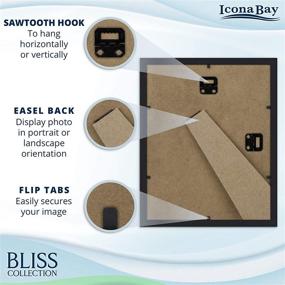 img 2 attached to 🖼️ Modern Style Wood Composite 8x10 Black Picture Frame with Removable Mat for 5x7 Photo, for Table Top or Wall Mount - Icona Bay Bliss Collection