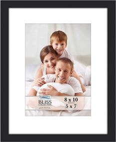 img 4 attached to 🖼️ Modern Style Wood Composite 8x10 Black Picture Frame with Removable Mat for 5x7 Photo, for Table Top or Wall Mount - Icona Bay Bliss Collection