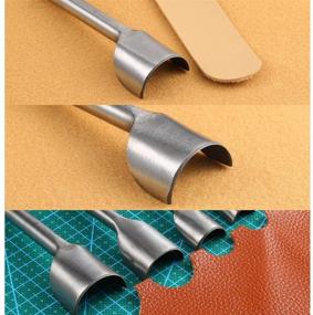 img 2 attached to 🔧 Caydo 8-Piece Half-Round Leather Craft Tools: Perfect for Crafting Strap Belt, Wallet, and Bag - Sizes Range from 5-40 mm