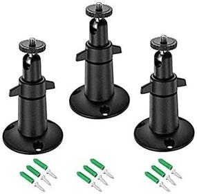 img 1 attached to 📹 Adjustable Metal Wall/Ceiling Mount for Arlo Pro/2/3/Ultra, eufyCam E, Stick Up Cam Battery, and Other Cameras with 1/4 Screw Head - Indoor/Outdoor Compatibility (3-Pack)