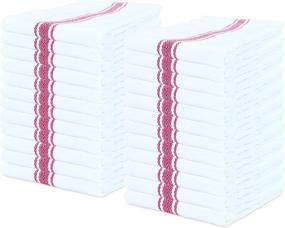 img 4 attached to 🧦 Arkwright Herringbone Kitchen Towels (15x25): 100% Cotton Dish Towel, Tea Towels - Red, Set of 1
