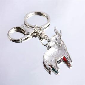 img 1 attached to Luckeyui Multicolor Elephant Keychain Keyring